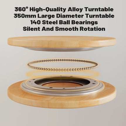 Solid Wood Rotating Bookshelf 360° Spinning Bookcase Wall Mount Storage