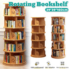 Solid Wood Rotating Bookshelf 360° Spinning Bookcase Wall Mount Storage
