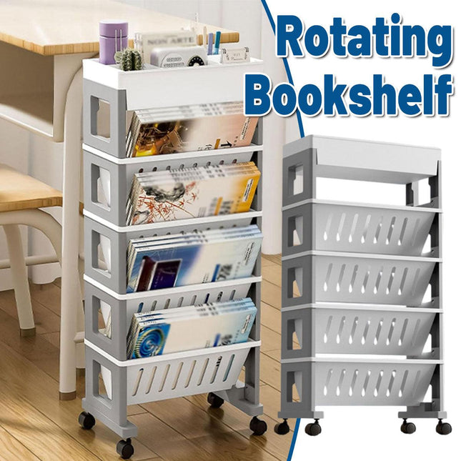 Trolley Deskside Book Storage Bookshelf Removable Floor Shelf for Home Office