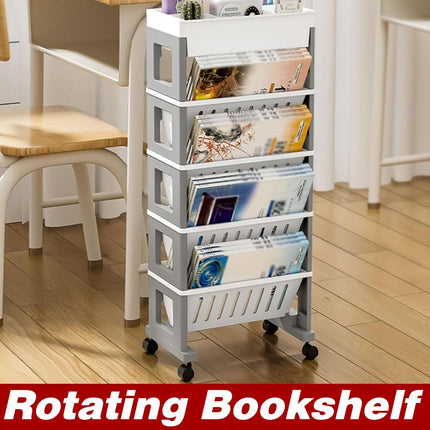 Trolley Deskside Book Storage Bookshelf Removable Floor Shelf for Home Office