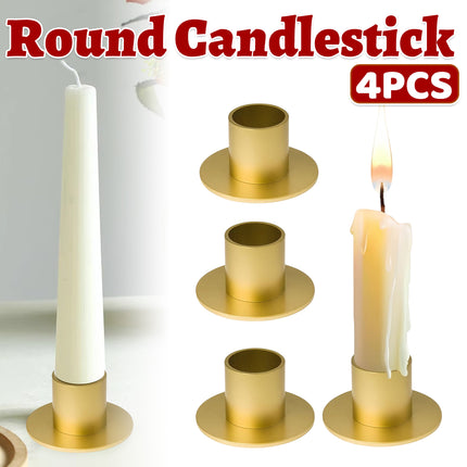 4PCS Retro Metal Candle Holder Set Rustproof for Home Wedding Christmas Tabletop