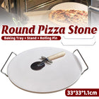 3PCS Round Pizza Stone Baking Tray for Oven Grill Pizza Bread Cooking 33x33cm