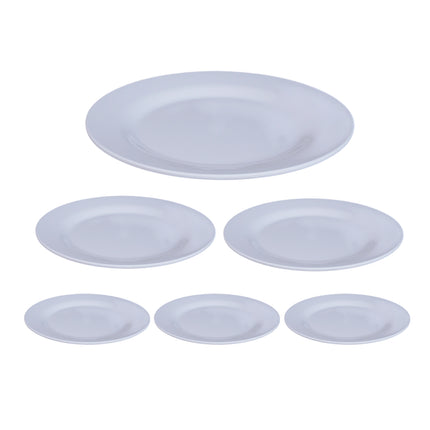 6PCS White Round Plates 10 Inch Dinner Plates Food-Grade Durable Easy to Clean