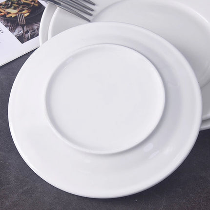6PCS White Round Plates 10 Inch Dinner Plates Food-Grade Durable Easy to Clean