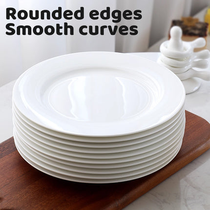 6PCS White Round Plates 10 Inch Dinner Plates Food-Grade Durable Easy to Clean