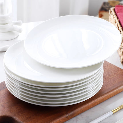 6PCS White Round Plates 10 Inch Dinner Plates Food-Grade Durable Easy to Clean