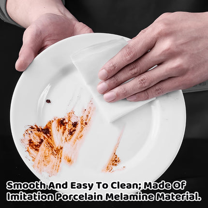 6PCS White Round Plates 10 Inch Dinner Plates Food-Grade Durable Easy to Clean