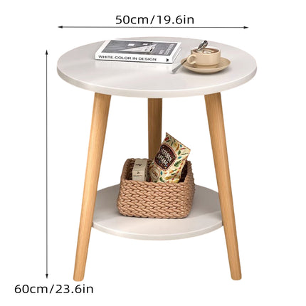 Minimalist Small Double Layer Sofa Side Table Compact Living Room End Table