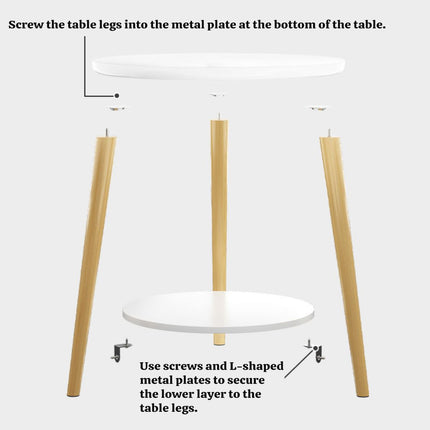 Minimalist Small Double Layer Sofa Side Table Compact Living Room End Table
