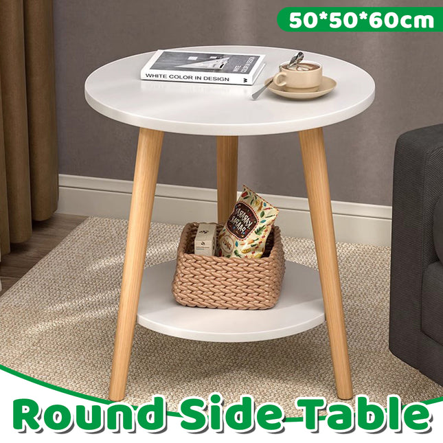 Minimalist Small Double Layer Sofa Side Table Compact Living Room End Table