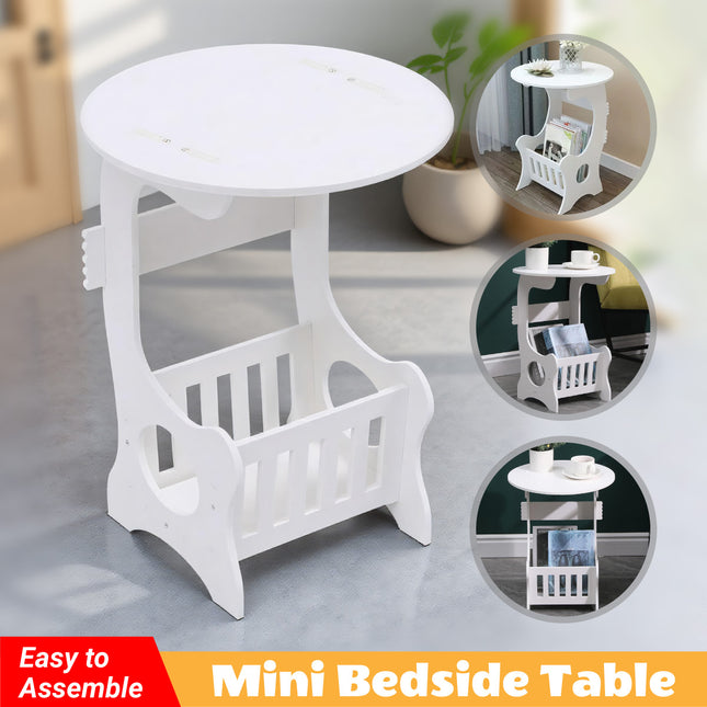 Small Round Coffee Table Modern Sofa Side Table End Table for Bedroom Office