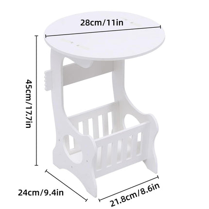Small Round Coffee Table Modern Sofa Side Table End Table for Bedroom Office