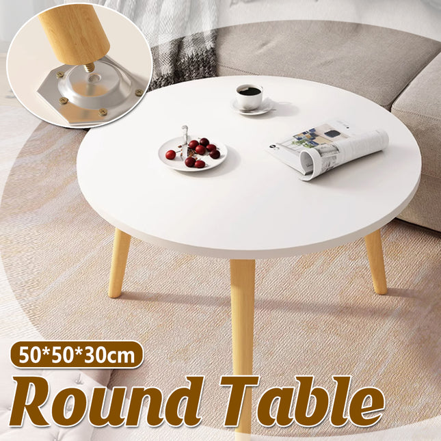 50x30cm Round End Table 1-Tier Side Table Small Coffee Table For Living Room