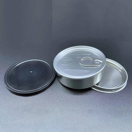 Round Tin Storage Box 100ml Easy Pull Lid Metal Container 10pcs Small Parts