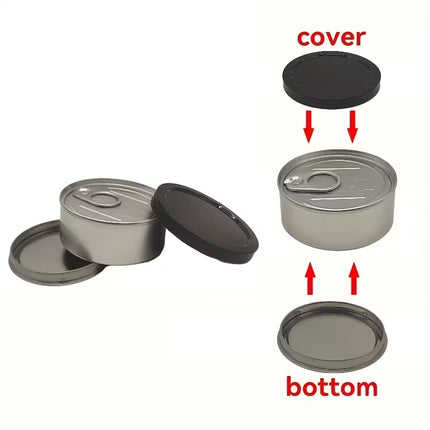 Round Tin Storage Box 100ml Easy Pull Lid Metal Container 10pcs Small Parts