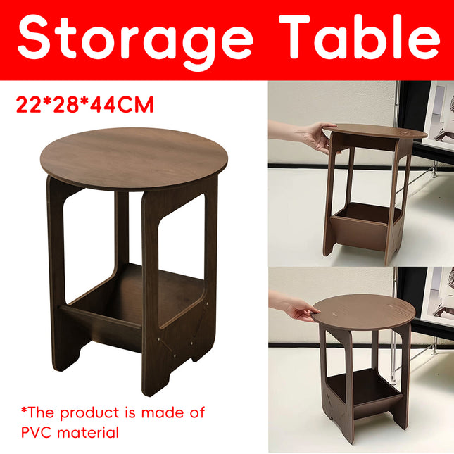 Double Layer Bedside Storage Table for Bedroom Living Room Nightstand Organizer