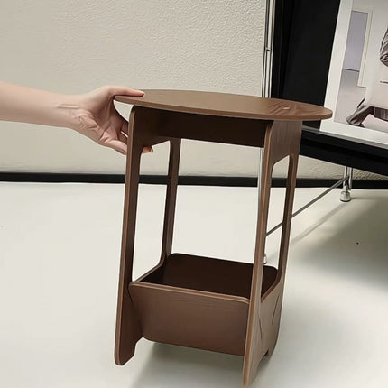 Double Layer Bedside Storage Table for Bedroom Living Room Nightstand Organizer