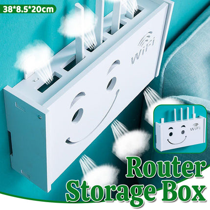 No Drill Wall Mounted Router Storage Box Cable Organizer for WiFi Router Use