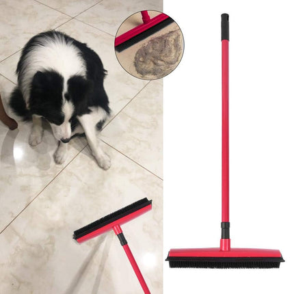 Rubber Broom Non Slip Handle Efficiently Cleans Floors Sofa Pet Fur Lint Dust