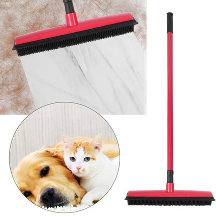 Rubber Broom Non Slip Handle Efficiently Cleans Floors Sofa Pet Fur Lint Dust