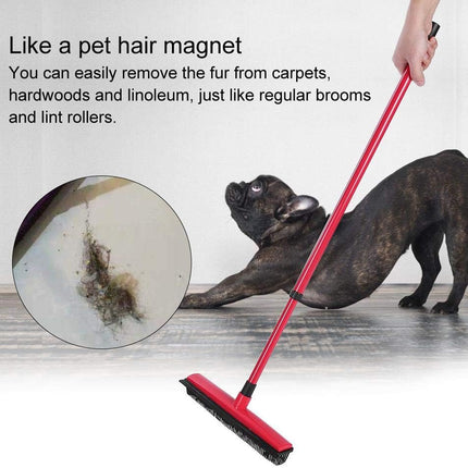 Rubber Broom Non Slip Handle Efficiently Cleans Floors Sofa Pet Fur Lint Dust
