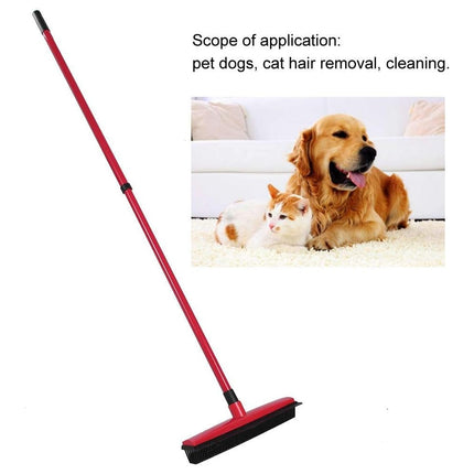 Rubber Broom Non Slip Handle Efficiently Cleans Floors Sofa Pet Fur Lint Dust