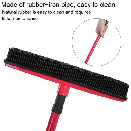 Rubber Broom Non Slip Handle Efficiently Cleans Floors Sofa Pet Fur Lint Dust