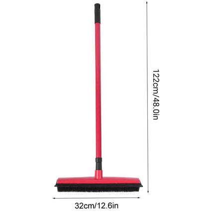 Rubber Broom Non Slip Handle Efficiently Cleans Floors Sofa Pet Fur Lint Dust