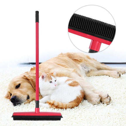 Rubber Broom Non Slip Handle Efficiently Cleans Floors Sofa Pet Fur Lint Dust