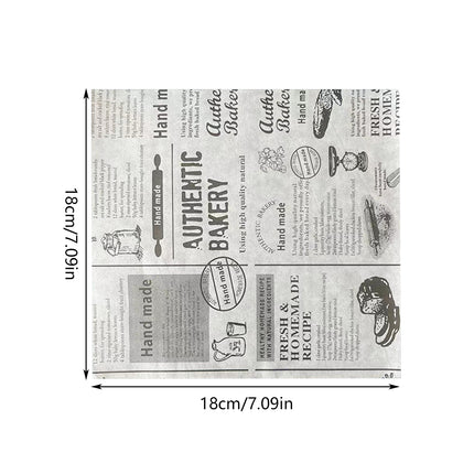 50PCS Food Grade Oil Proof Hamburger Sandwich Wrapping Paper Fast Food Snack Use