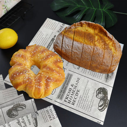 50PCS Food Grade Oil Proof Hamburger Sandwich Wrapping Paper Fast Food Snack Use