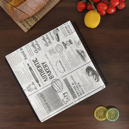 50PCS Food Grade Oil Proof Hamburger Sandwich Wrapping Paper Fast Food Snack Use