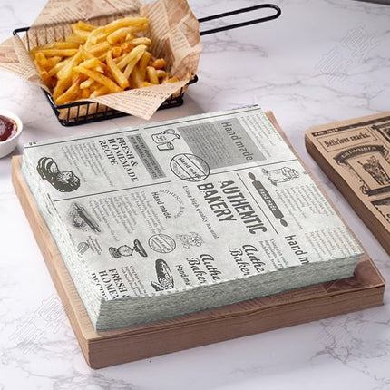50PCS Food Grade Oil Proof Hamburger Sandwich Wrapping Paper Fast Food Snack Use