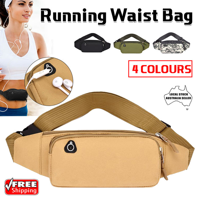 Bum Waist Bag Handy Belt Climbing Hiking Fanny Pack Zip Sport Pouch Large Unisex