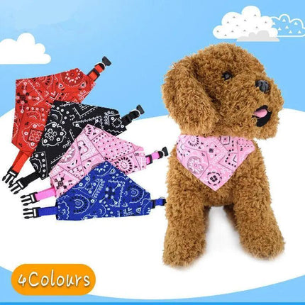 S/M/L Adjustable Pet Dog Bandana Collar Triangle Scarf For Puppy Cat Neckerchief - Aimall