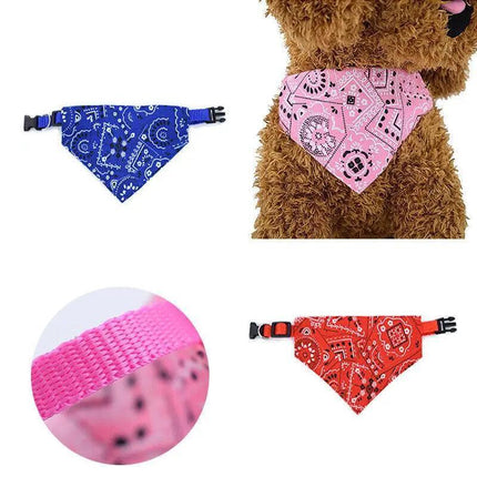 S/M/L Adjustable Pet Dog Bandana Collar Triangle Scarf For Puppy Cat Neckerchief - Aimall