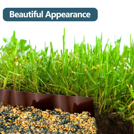 Brown Garden Landscape Edging Border Flexible Lawn Fence Roll Outdoor Decor