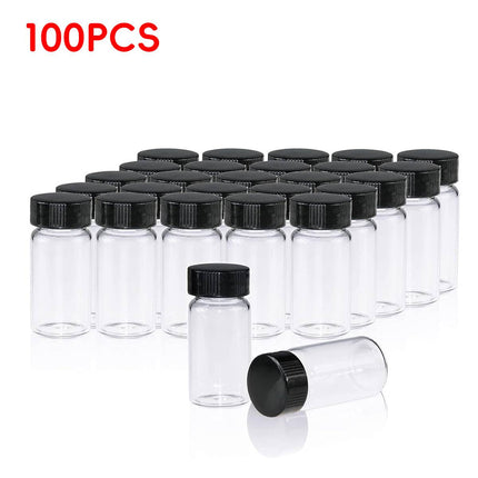 100PCS Transparent Glass Reagent Bottle Leak Proof Sealed With Lid For Lab Use