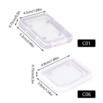 20PCS Plastic SD Card Storage Case Dustproof Design for Memory Card Organizing