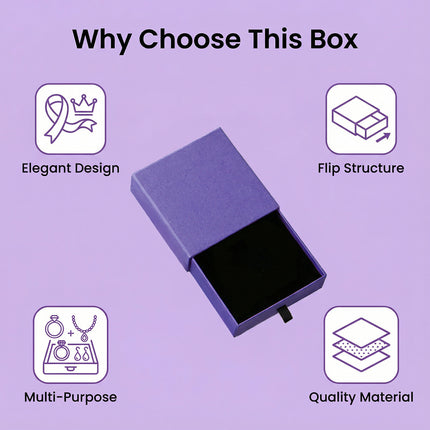 10PCS Jewellery Storage Box Set Drawer Style 9x9x3cm Velvet Lined 3 Colours