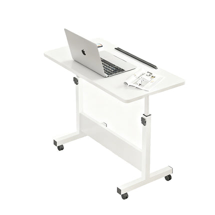 Moveable Foldable Table with Wheels Adjustable Height Space Saving Home Bedroom