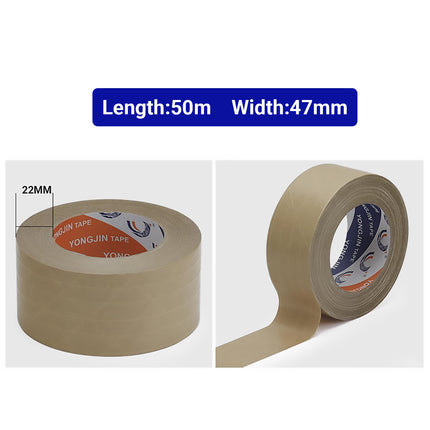 36 Rolls Kraft Paper Tape with Thread 48mm Self Adhesive Packing Framing Tape