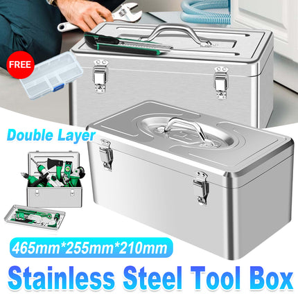 Stainless Steel Toolbox Portable Toolbox Storage Box Hand Tools for Organizer