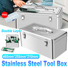 Stainless Steel Toolbox Portable Toolbox Storage Box Hand Tools for Organizer