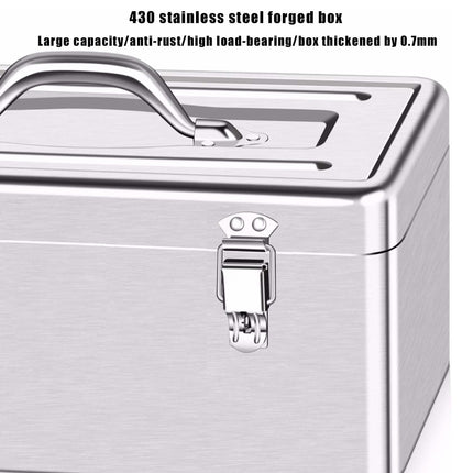 Stainless Steel Toolbox Portable Toolbox Storage Box Hand Tools for Organizer