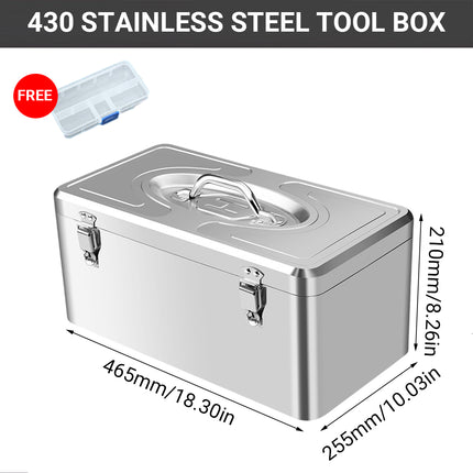 Stainless Steel Toolbox Portable Toolbox Storage Box Hand Tools for Organizer