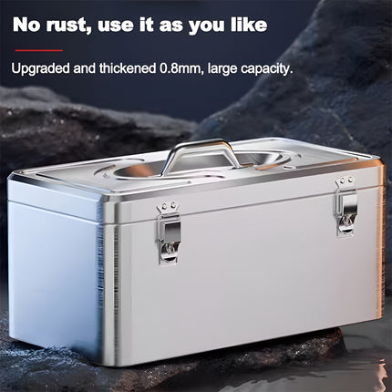 Stainless Steel Toolbox Portable Toolbox Storage Box Hand Tools for Organizer