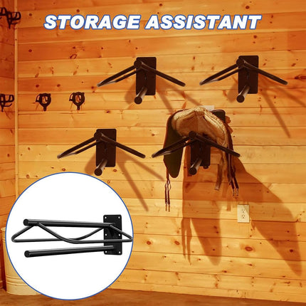 Wall Mounted Saddle Rack Hanging Harness Saddle Holder Equestrian Storage Stand