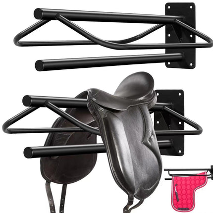 Wall Mounted Saddle Rack Hanging Harness Saddle Holder Equestrian Storage Stand
