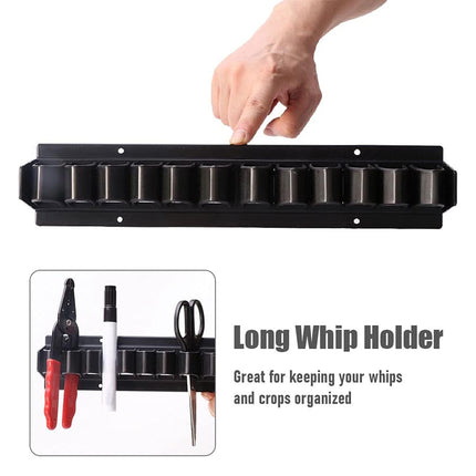 Long Whip Tool Storage Rack Horse Gear and Whip Rack Wall Mount Organizer